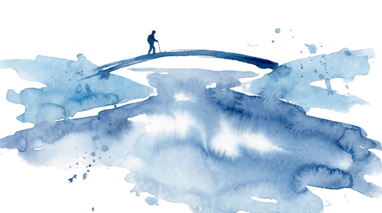 Likt bron i akvarell är ledarcoaching den bro som tar klienten från ett upplevt nuläge till ett önskat läge.